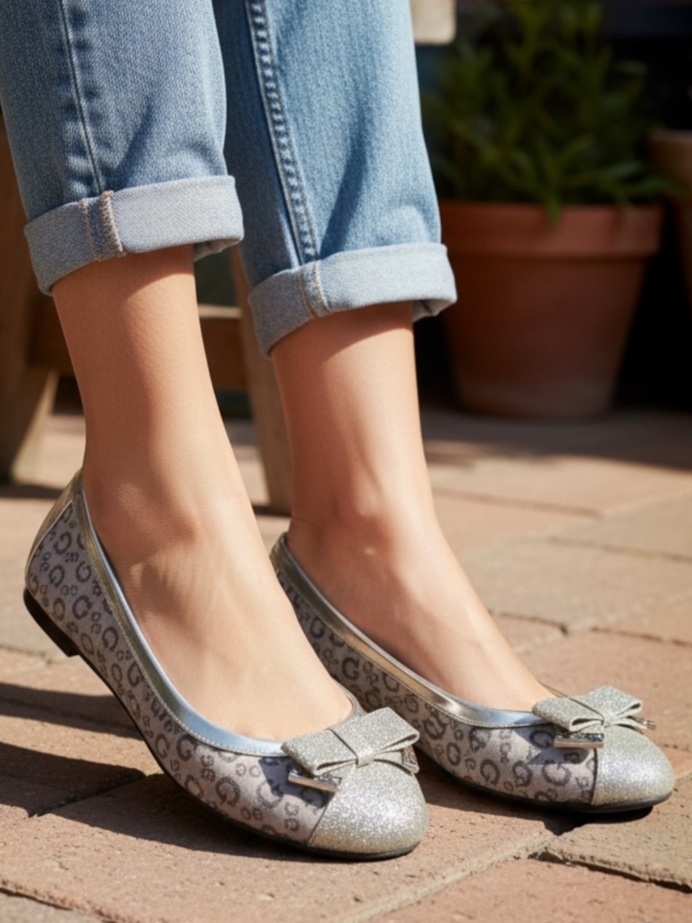 Guess Glitter and Patterned Flats